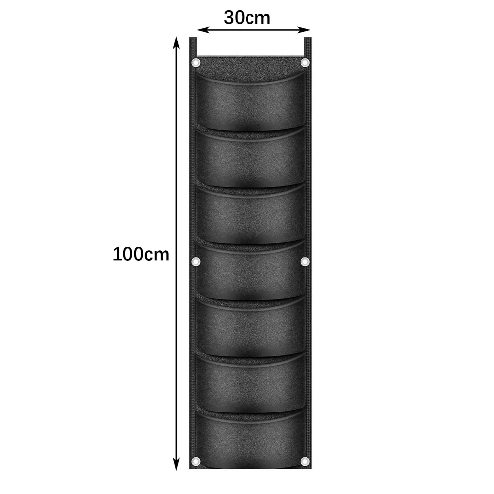 2 Pièces Sacs de Culture de Plantes Suspendus, 7 Poches Jardinière Murale Sac pour Pot de Fleurs Vertical Sacs pour Cour Jardin - 2