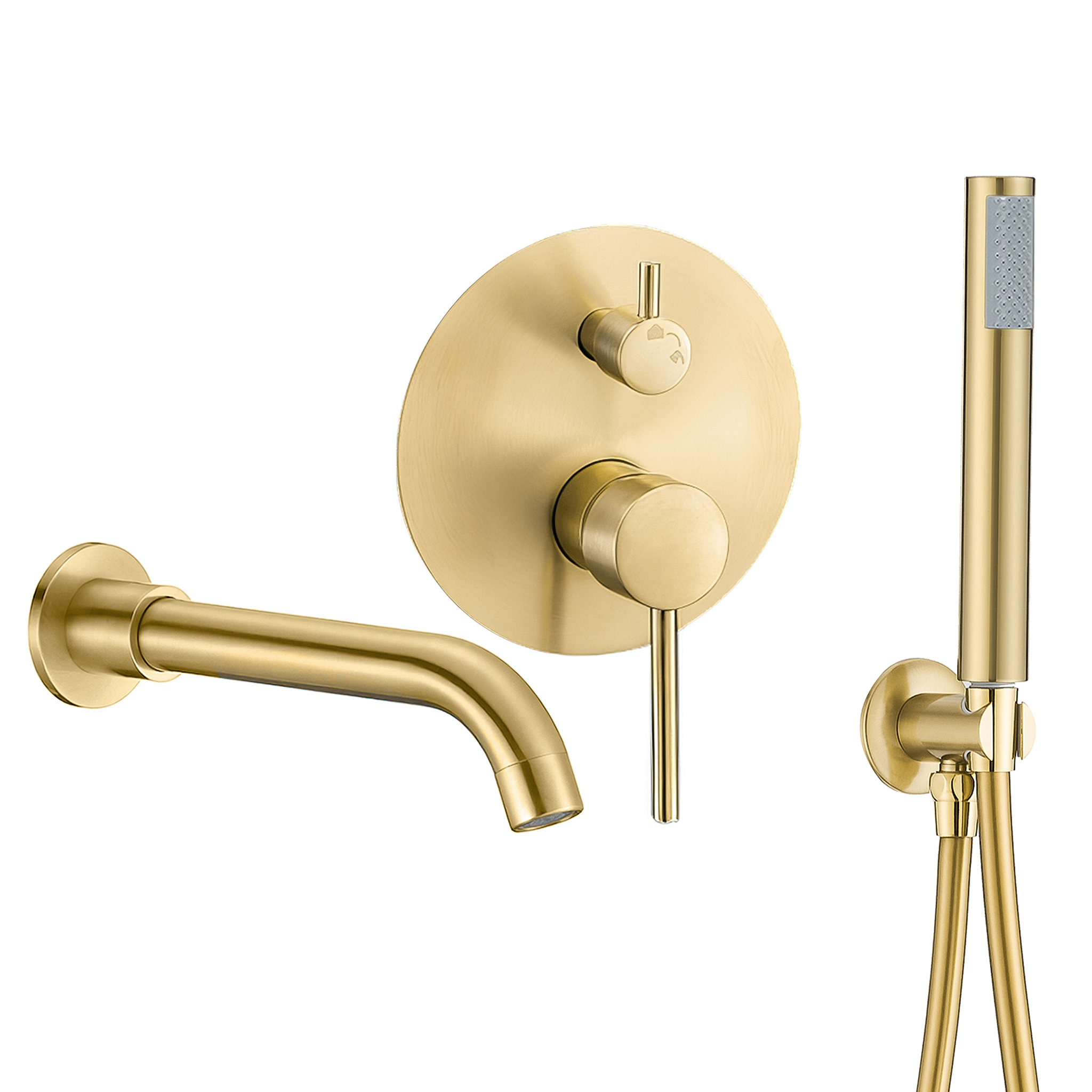 Valaz Robinet de baignoire monocommande encastré or mat avec protection PVD - Série Jucar | Leroy Merlin