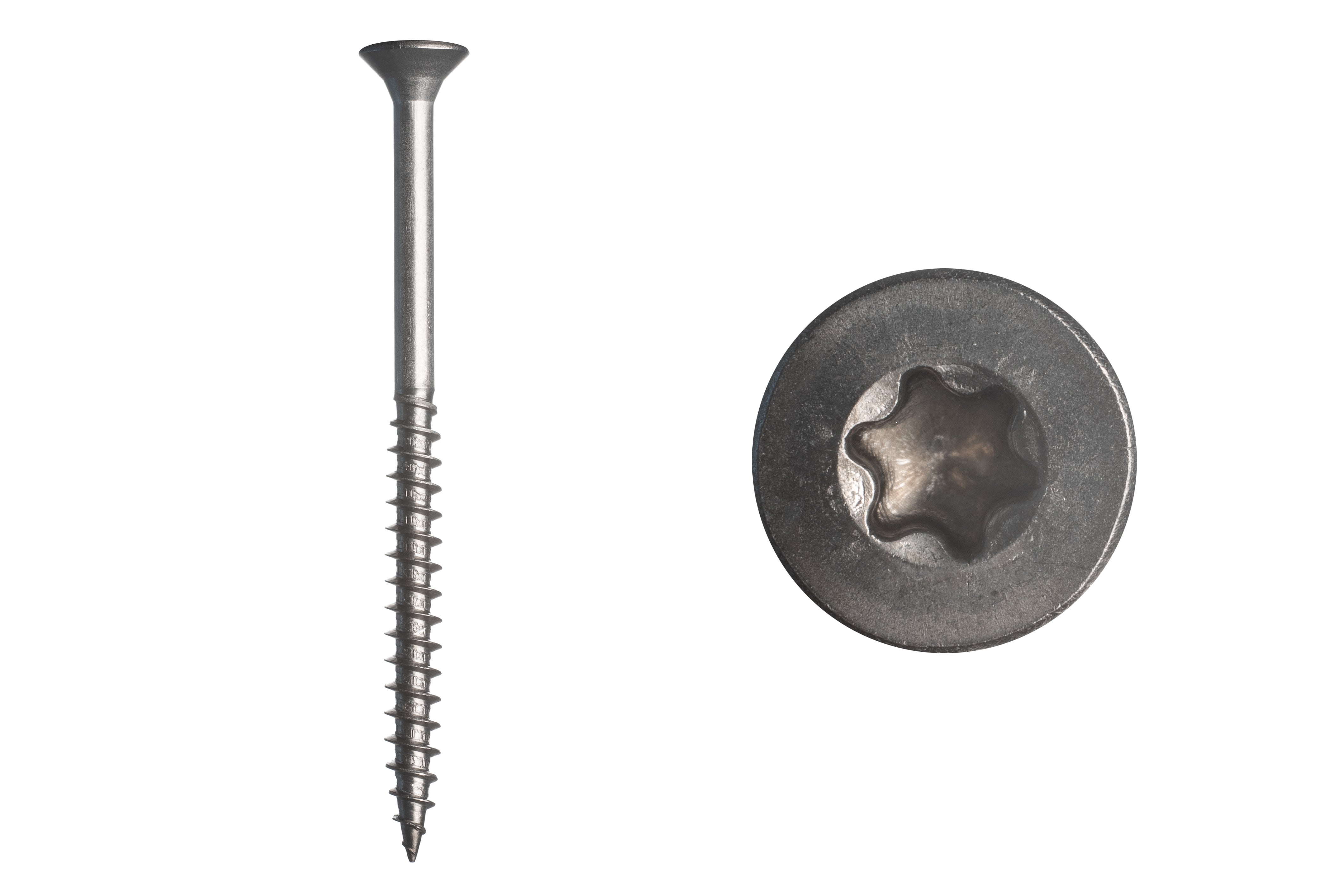 200 Viti Per Terrazze Inox A2 5,0x60mm | Viti Per Legno Con Punta Tagliente E Rivestimento Scorrevole | Torx Produzione Tedesca ETA
