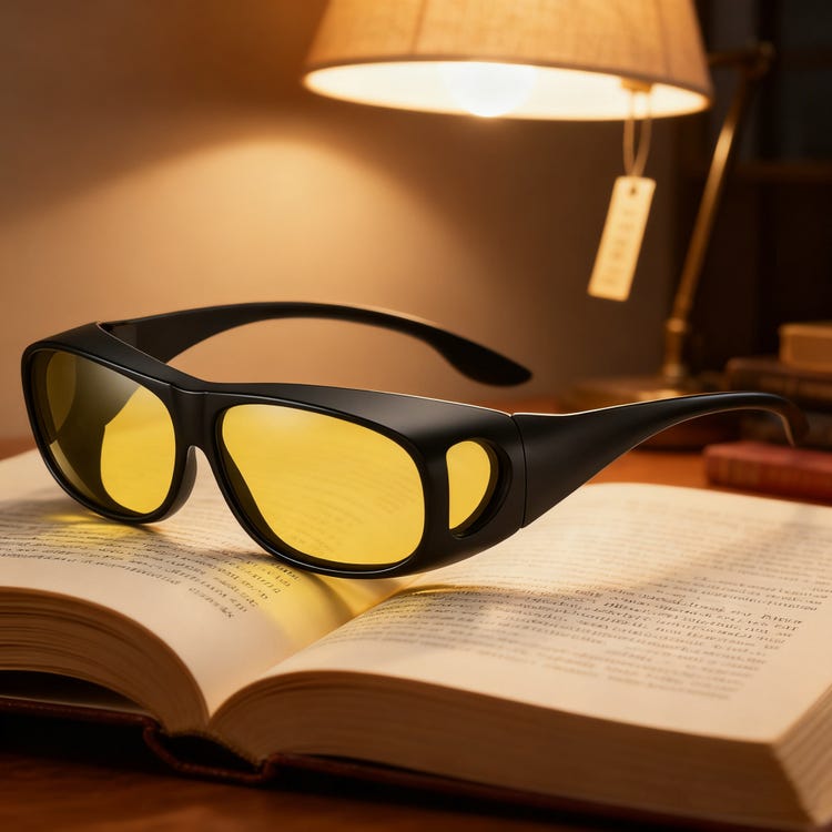 Lunettes de conduite de nuit sur lunettes, verres jaunes anti-reflet UV400, design enveloppant pour hommes et femmes, vision claire et sécurité accrue - 8