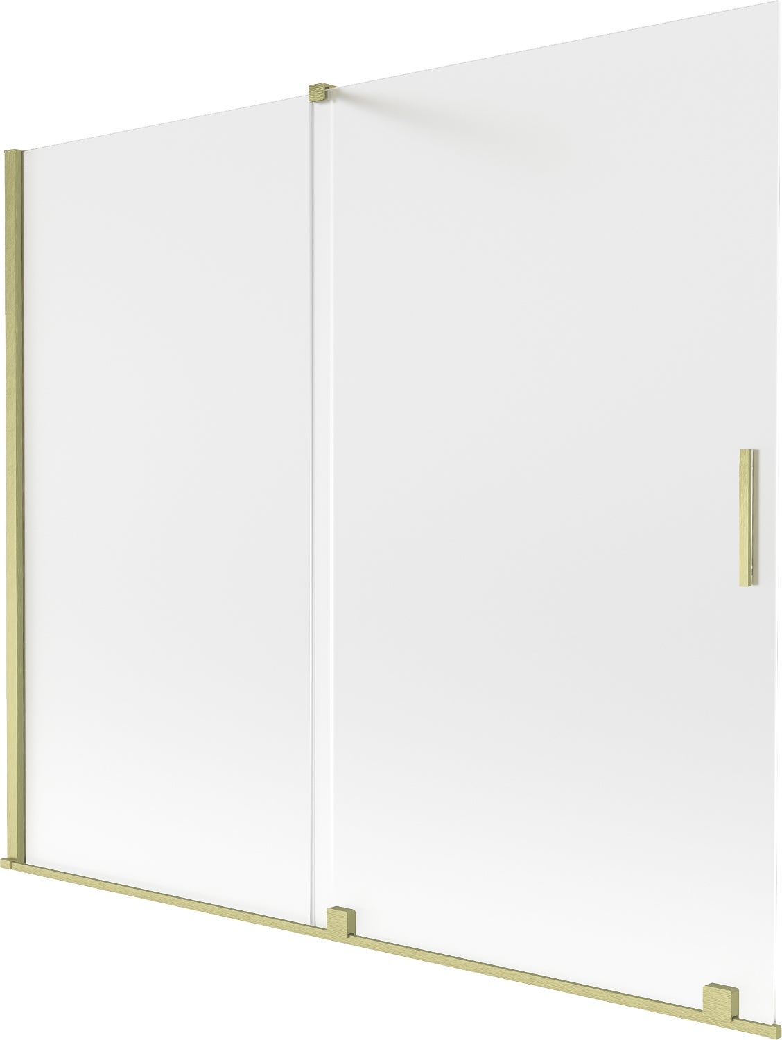 Mexen Velar parawan nawannowy 2-skrzydłowy rozsuwany 180 x 150 cm, szron, złoty szczotkowany - 896-180-000-31-55