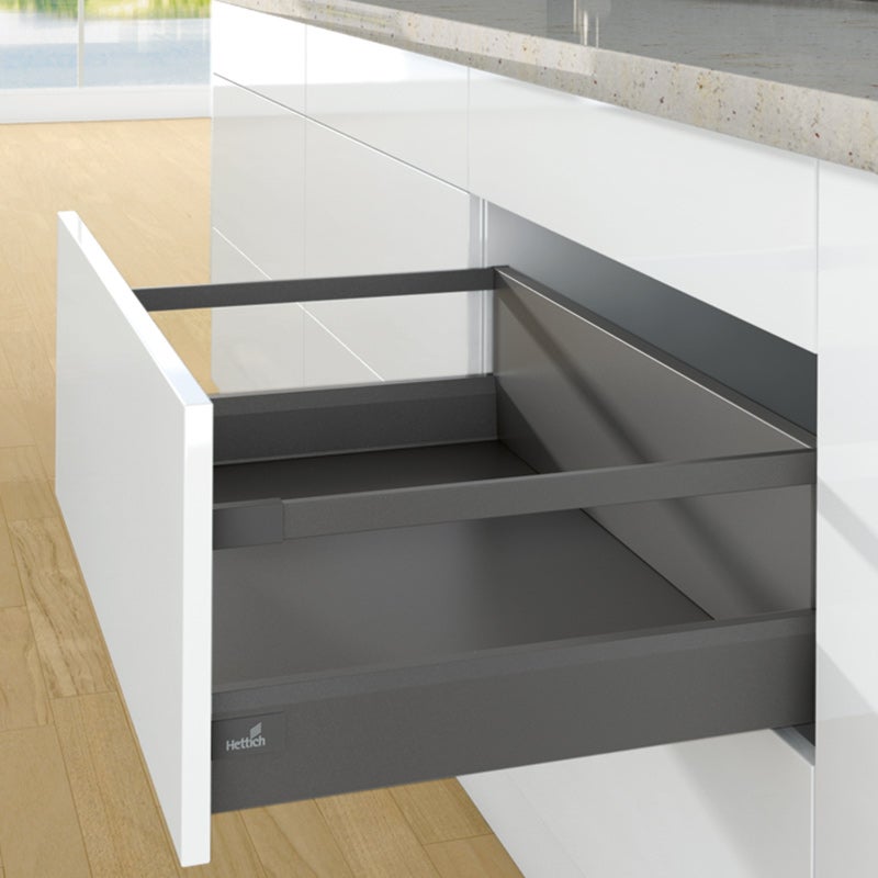 Kit tiroir casserolier avec bandeaux - hauteur 94 mm - arcitech - Décor : Anthracite - Longueur : 500 mm - HETTICH - 3