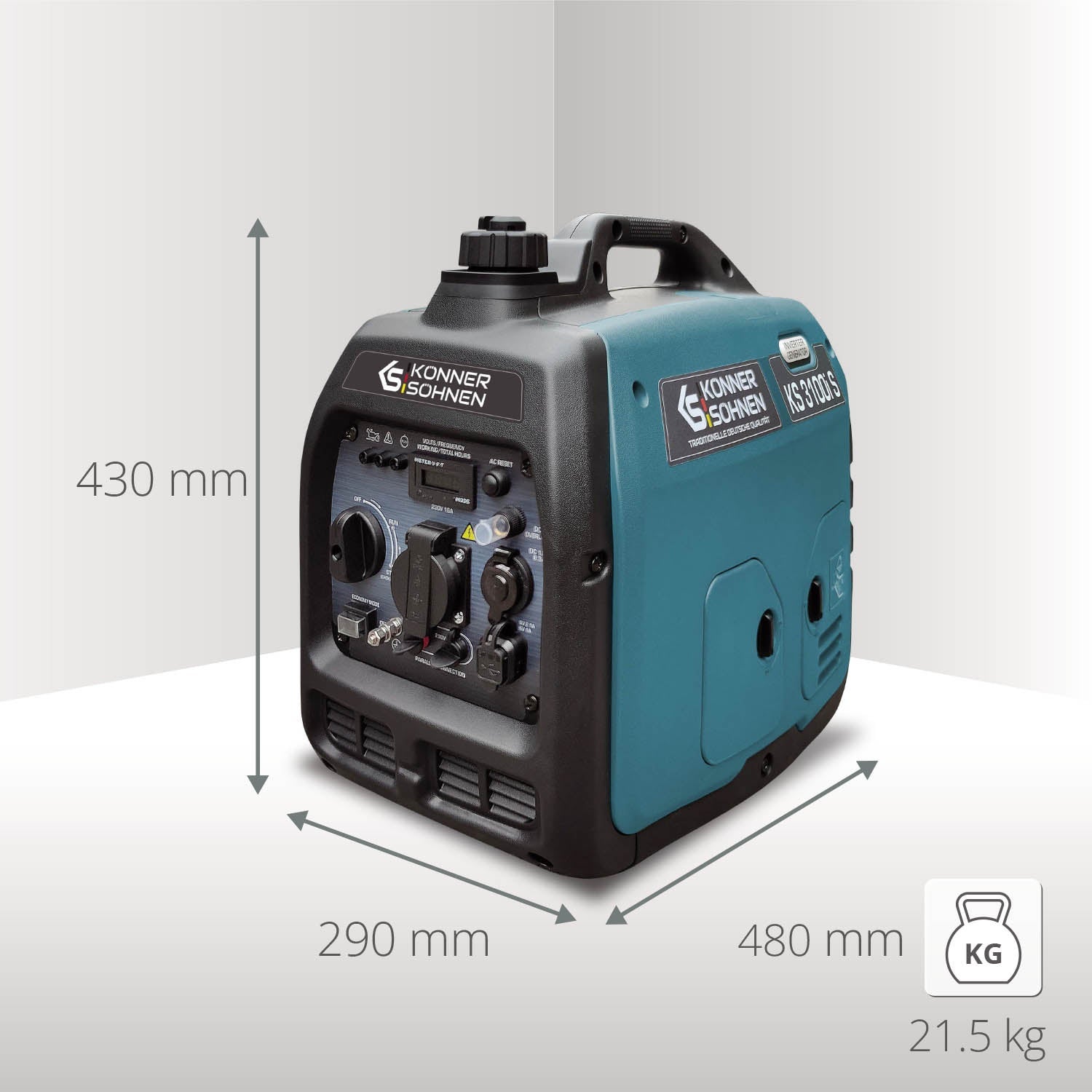 Groupe électrogène-onduleur dans la boîte anti-bruit KS 3100i S Puissance maximale 3.1 kW - 3