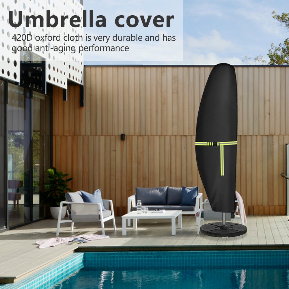 20pc Housse pour Parasol Déporté 3PC420D Oxford Style Banane pour Parasols à Mât Télescopique de 210 cm - Jardin Balcon - 4