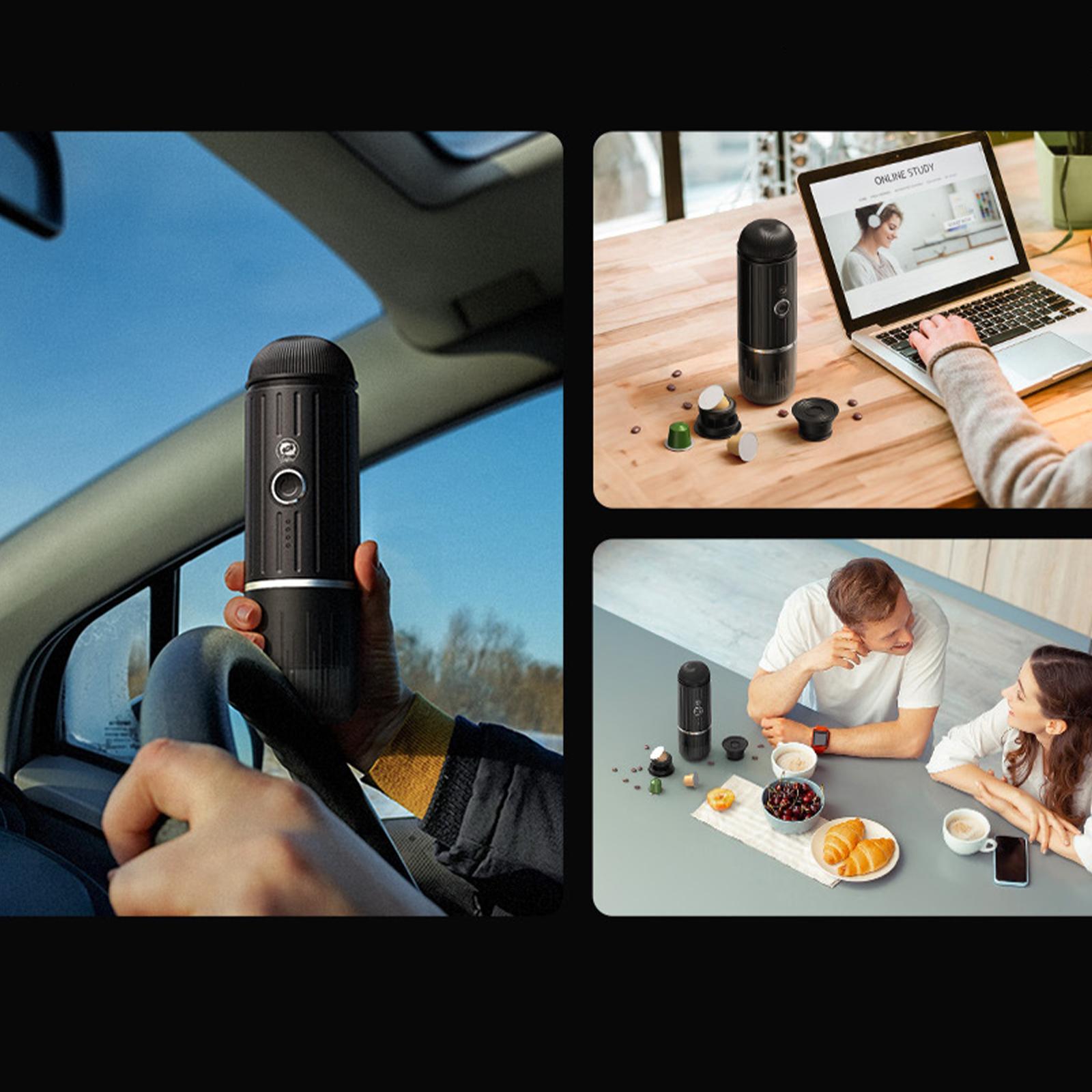 Macchina portatile cordless 2 in 1 per caffè espresso e macinato, riscaldamento rapido 80 ml, 19 bar, design compatto ed elegante, verde - 2