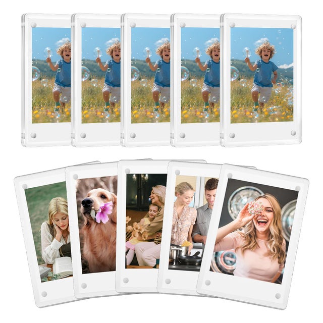 Cadres Photo Magnétiques Lot De 15 - Format 12,7 X 17,8 Cm, Blanc, Pour Frigo, Bureau, Surface Métallique