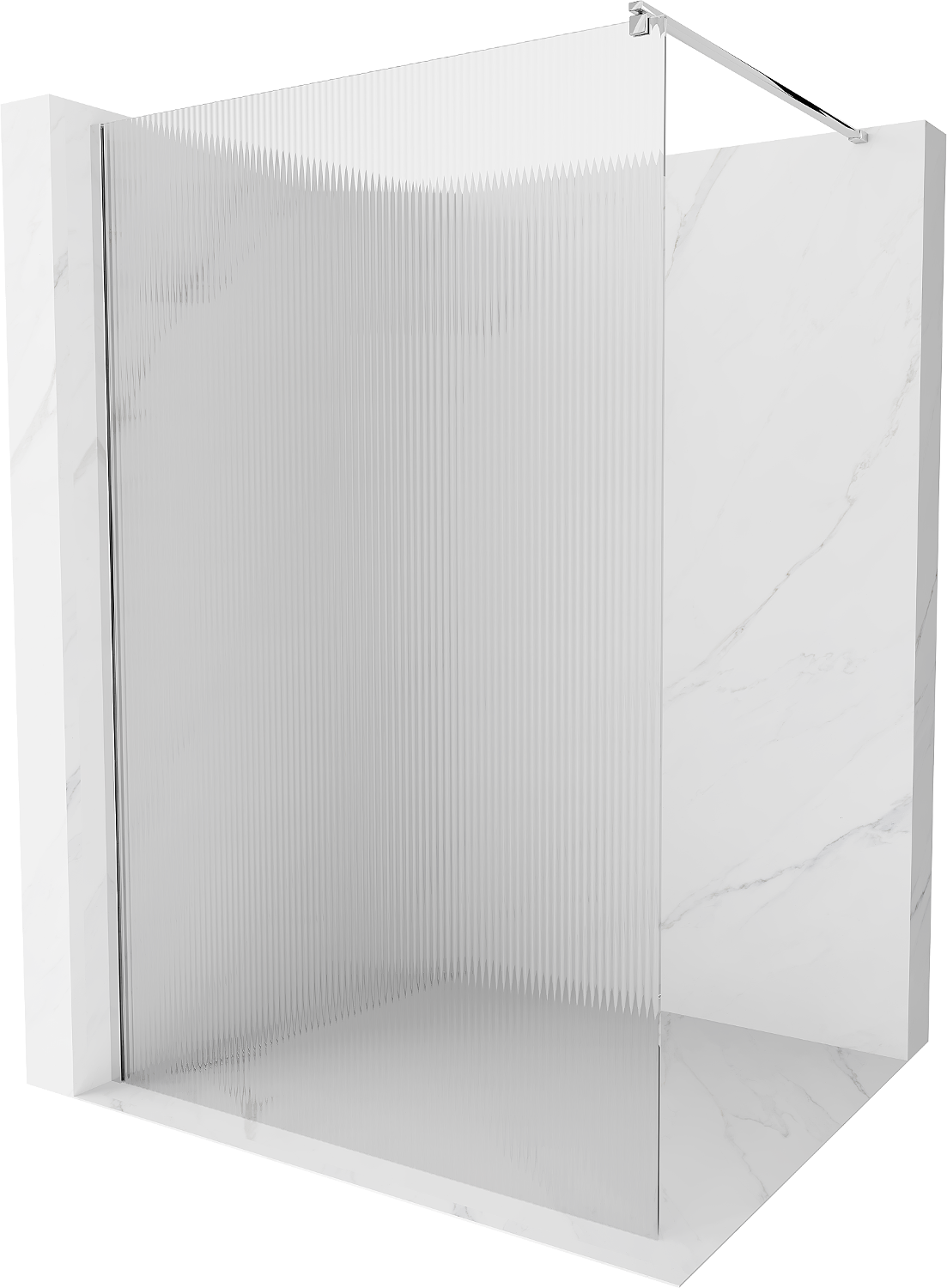 Mexen Kioto ścianka prysznicowa Walk-in 140 x 200 cm, prążki 8 mm, chrom - 800-140-101-01-09