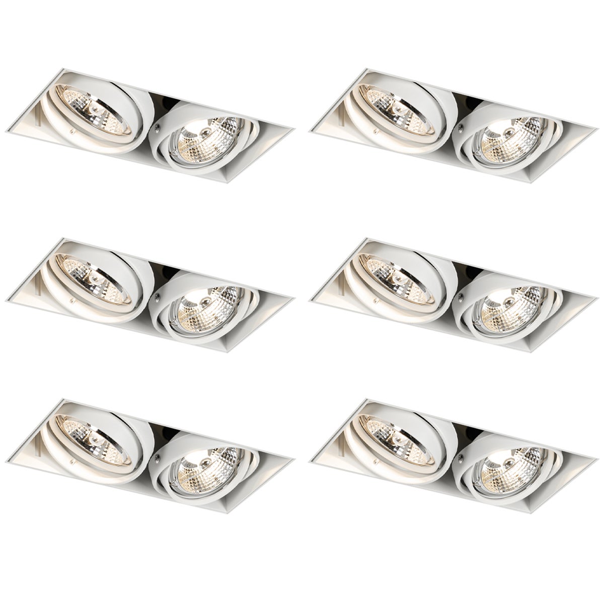 Qazqa reflektory wpuszczane - Oneon Trimless 70 Set 6 - biały, 21.7cm, IP20wewnętrzne, zestaw 6