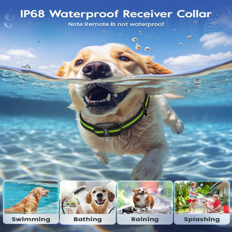 adiestrador automático antiladridos para perros, collar de nylon negro y verde, adecuado para perros pequeños y grandes, estándar europeo. - 2