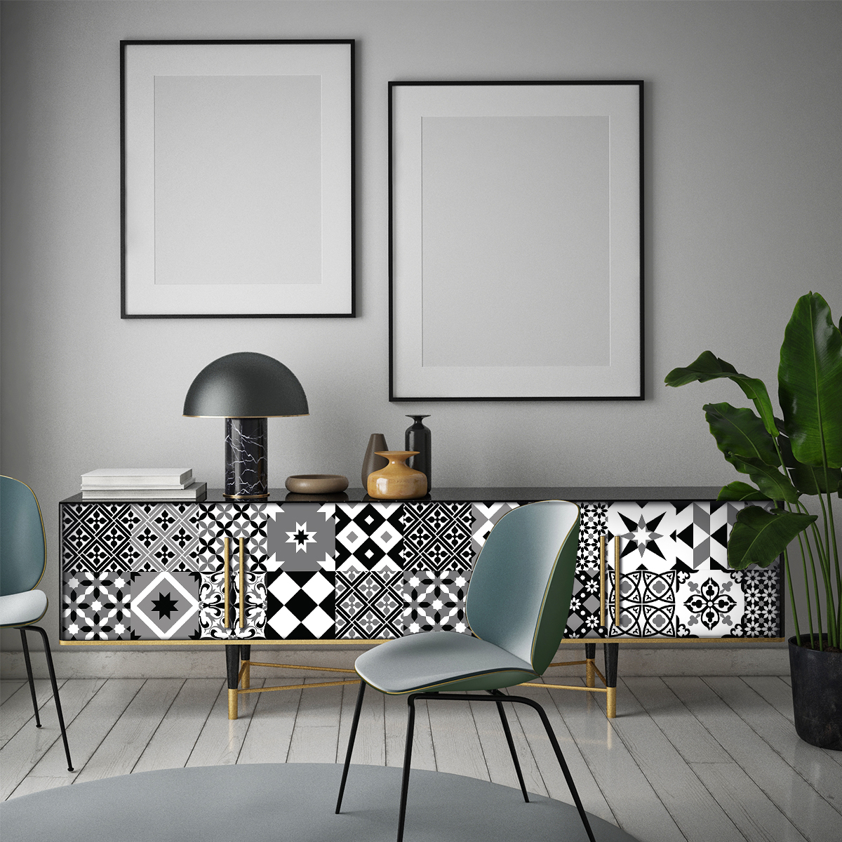 30 vinilos baldosa de cemento muebles erinah - adhesivo de pared - revestimiento sticker mural decorativo - 30stickers20x20cm