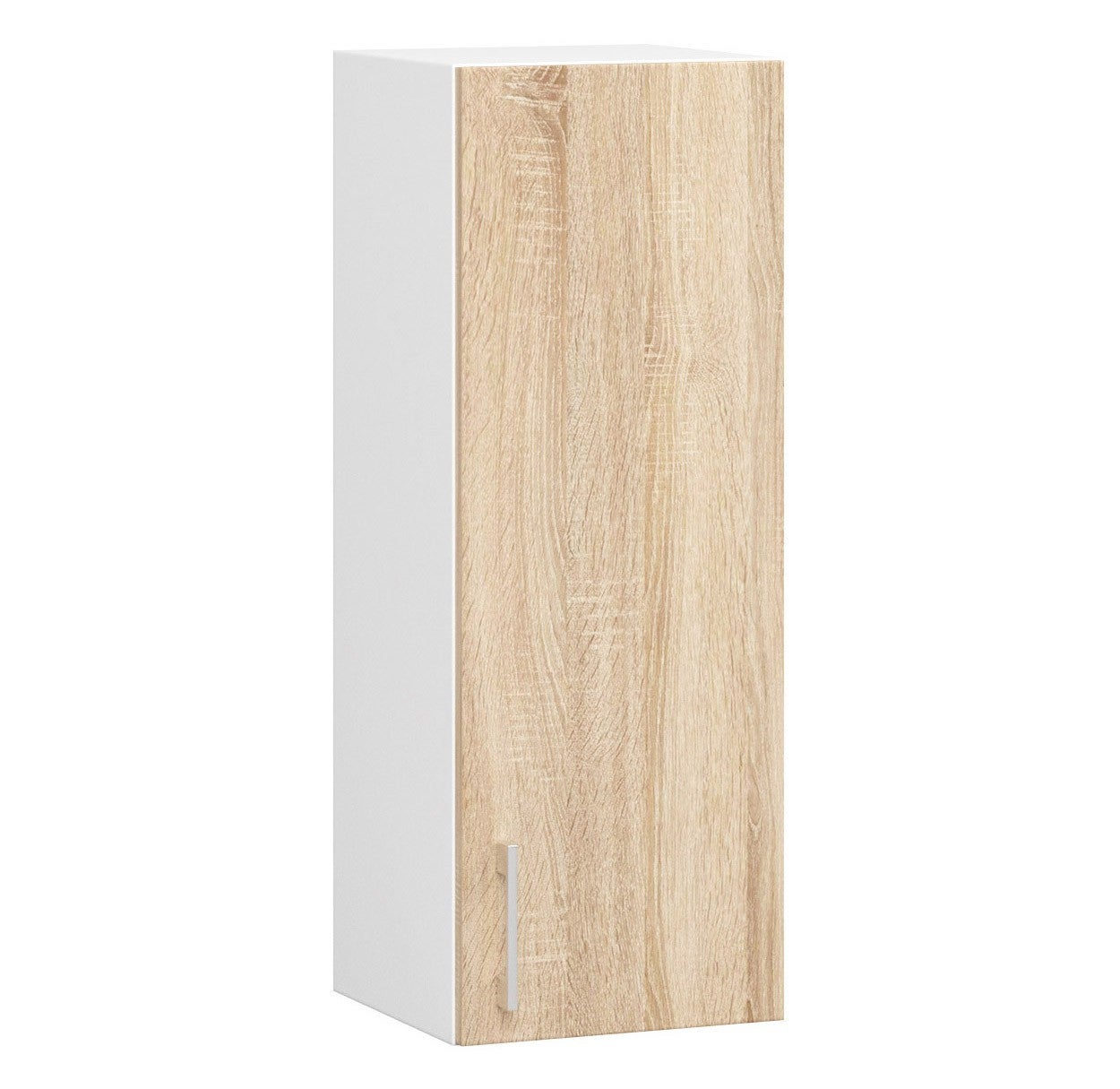 Szafka kuchenna AKORD W30 system LIMA Biała 30 cm 1 drzwi kolor Dąb Sonoma mat 2 półki 30x30,5x72 cm
