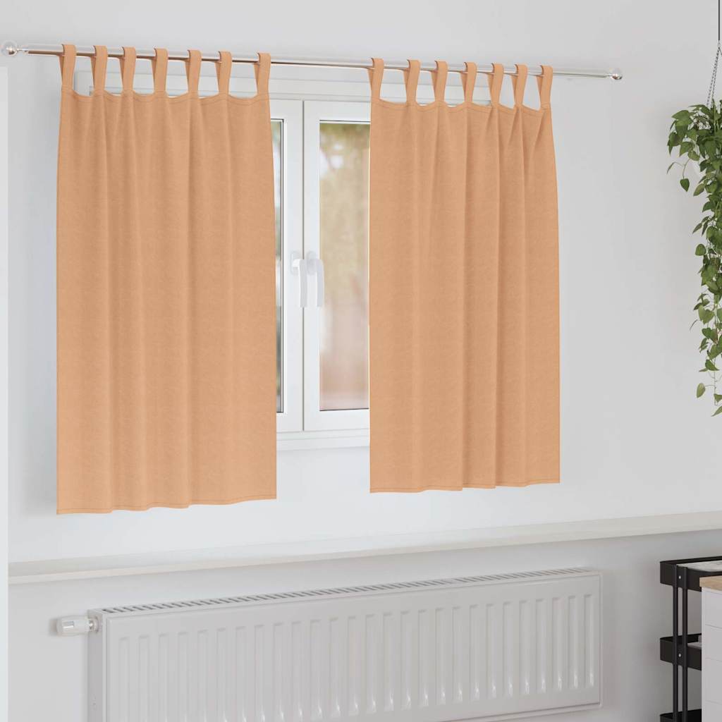 Firany blackout z kółkami 2 pcs Jasny Brąz 140 x 140 cm vidaXL