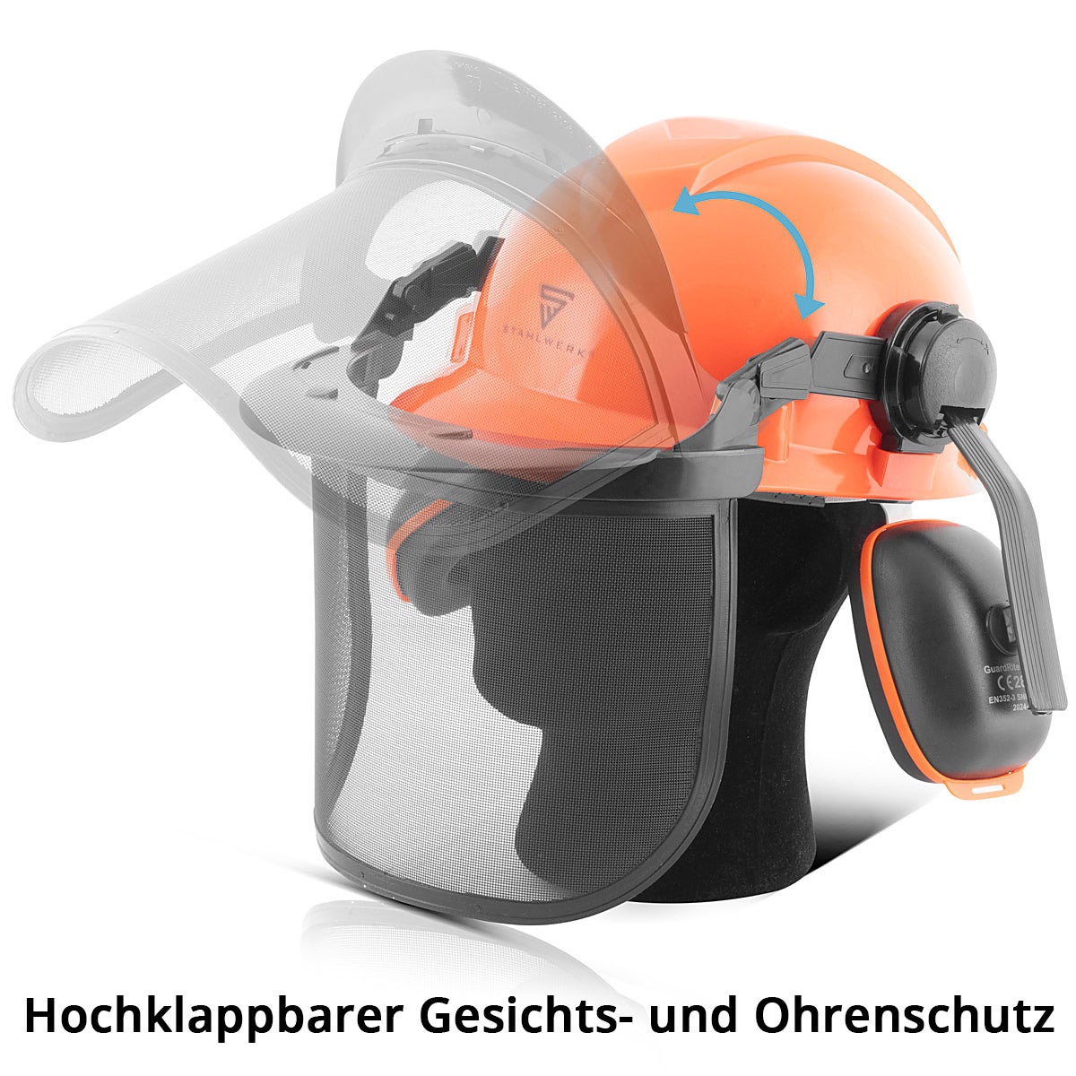 STAHLWERK Casque forestier FH-100 ST avec visière et protection auditive EN397 EN352 EN1731 - 3