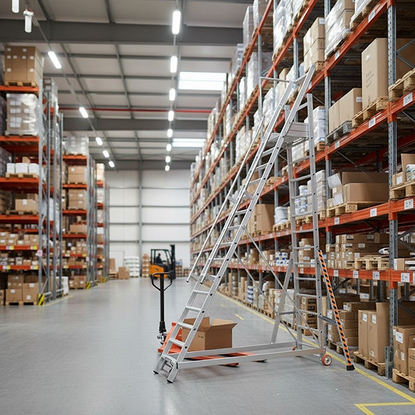 Tubesca - Escalier de Rayonnage sécurisé en Alu 12 marches Hauteur accès 4,62 m max. TUBESCA COMABI - 5