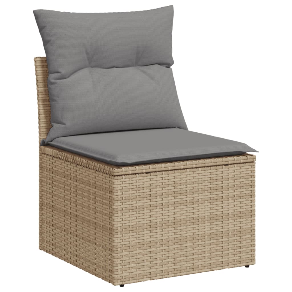 Set Divani da Giardino 7 pz con Cuscini Beige in Polyrattan vidaXL - 4