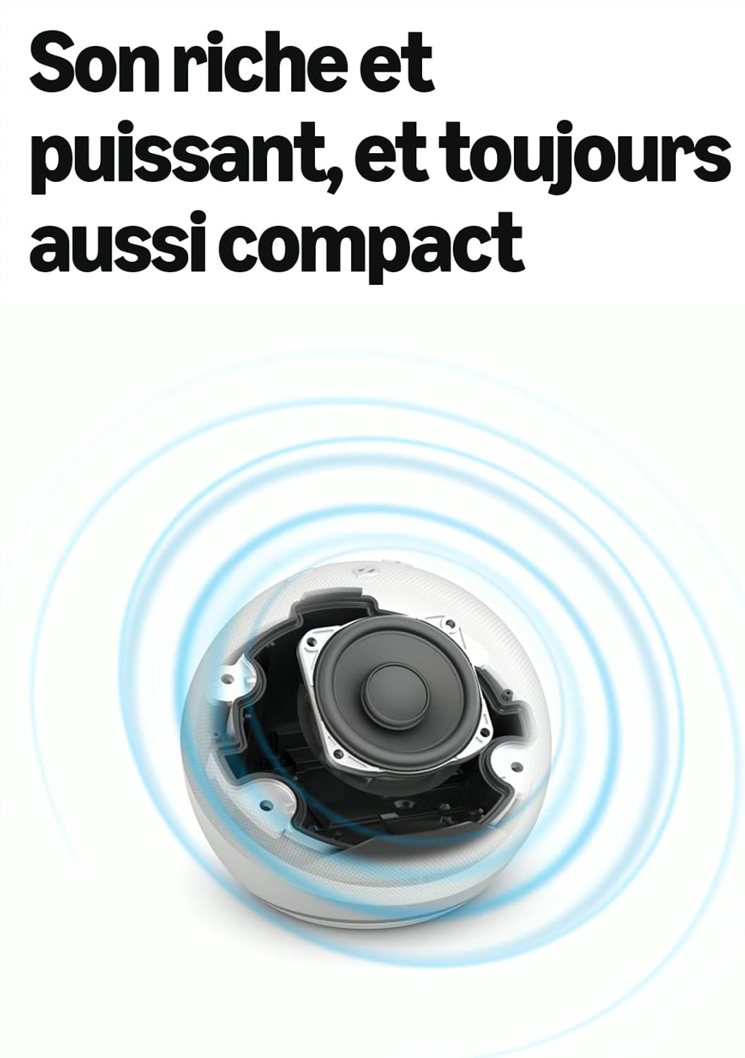 Enceinte connectée Bluetooth + Wi-Fi – son puissant – blanc - 2
