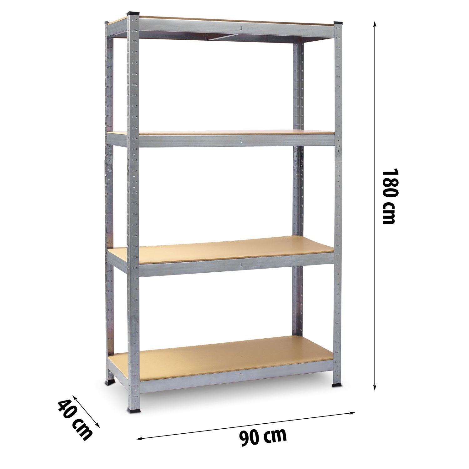 Zestaw 2x regał magazynowy Plonos metalowy garażowy 180x90x40 cm - 5
