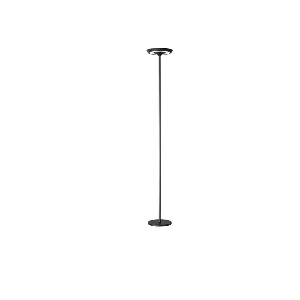 Balance - metalowa lampa podłogowa LED 25W, 3000K, wys. 180 cm, 2376 lm, włącznik/wyłącznik i ściemniacz nożny, czarna - Perenz