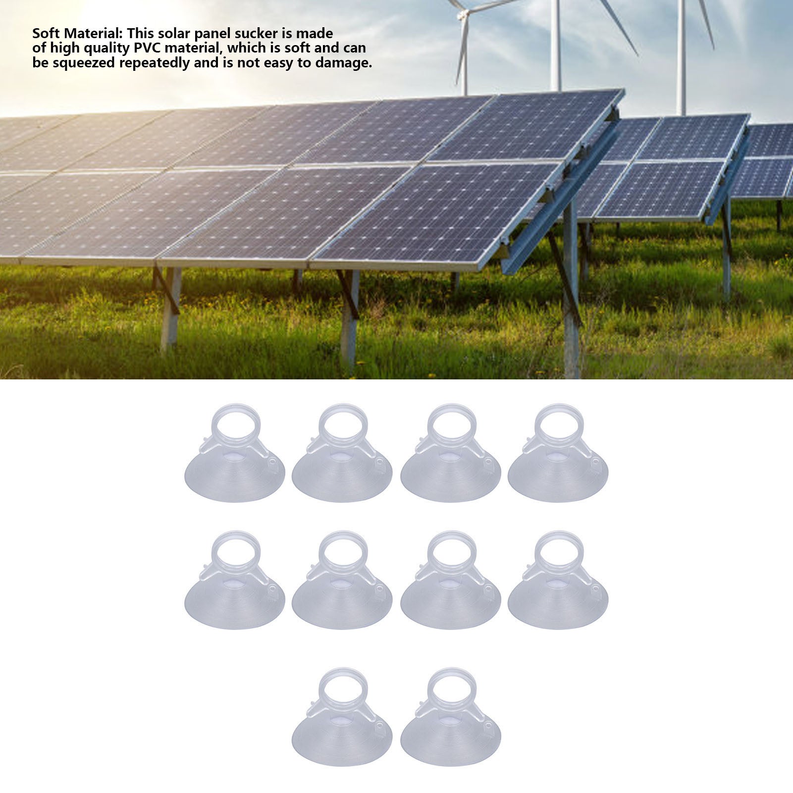 Ventosa per parabrezza in PVC trasparente, ventosa per vetri auto ad alta resistenza con anello di trazione per pannelli solari - 8