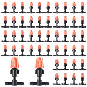 100 Goutteurs D'irrigation Réglables - Micro-asperseurs Pour Jardin - Débit 0-20L/h, Portée 0-0.9m - Connexion Tuyau 4mm - Pour Arrosage Précis