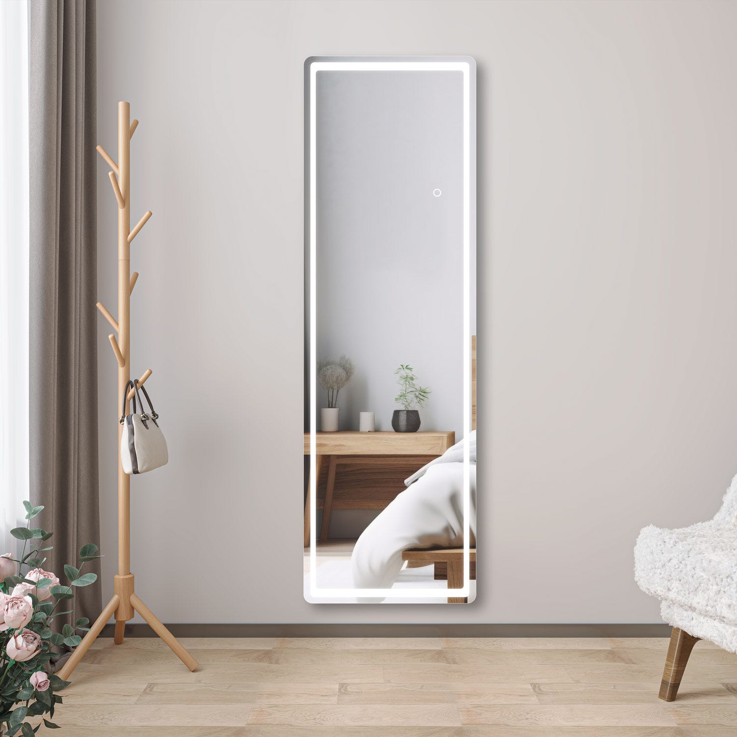 Specchio Irregolare A Figura Intera, Specchio da Terra, Specchio Grande Ondulato, Specchio da Terra e Specchio Appoggiato A Parete per Soggiorno, Cornice In Legno Avvolto In Flanella Specchio Irregolare A Figura Intera, Specchio da Terra, Specchio Grande Ondulato, Specchio da Terra e Specchio Appoggiato A Parete per Soggiorno, Cornice In Legno Avvolto In Flanella