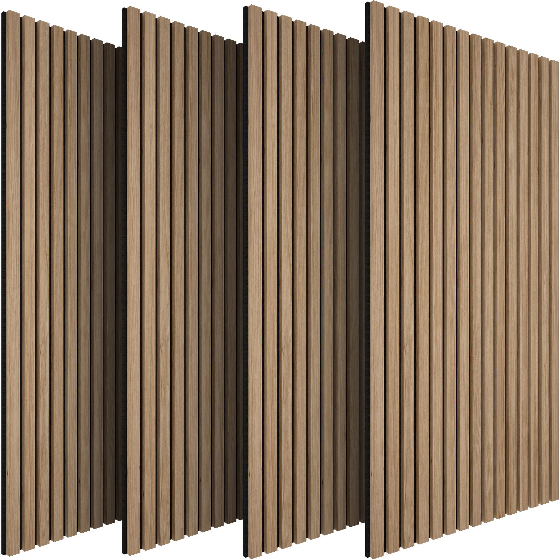 Set de 4 paneles acústicos con aspecto de madera, mdf y tamaño ajustable, fácil montaje, 50x110x1,8 cm, roble tectake