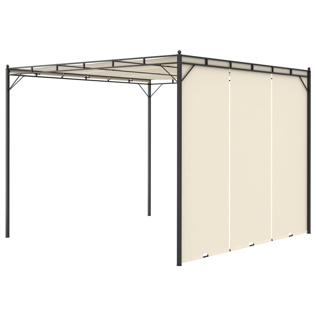 Maison Exclusive - Gazebo da Giardino con Tenda Laterale 3x3x2,25m Crema - 4