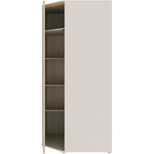 Armoire d'angle - WEXLIN - Décor Sable - 1 porte battante - L92,2 x P92,2 x H193,7 cm - 5