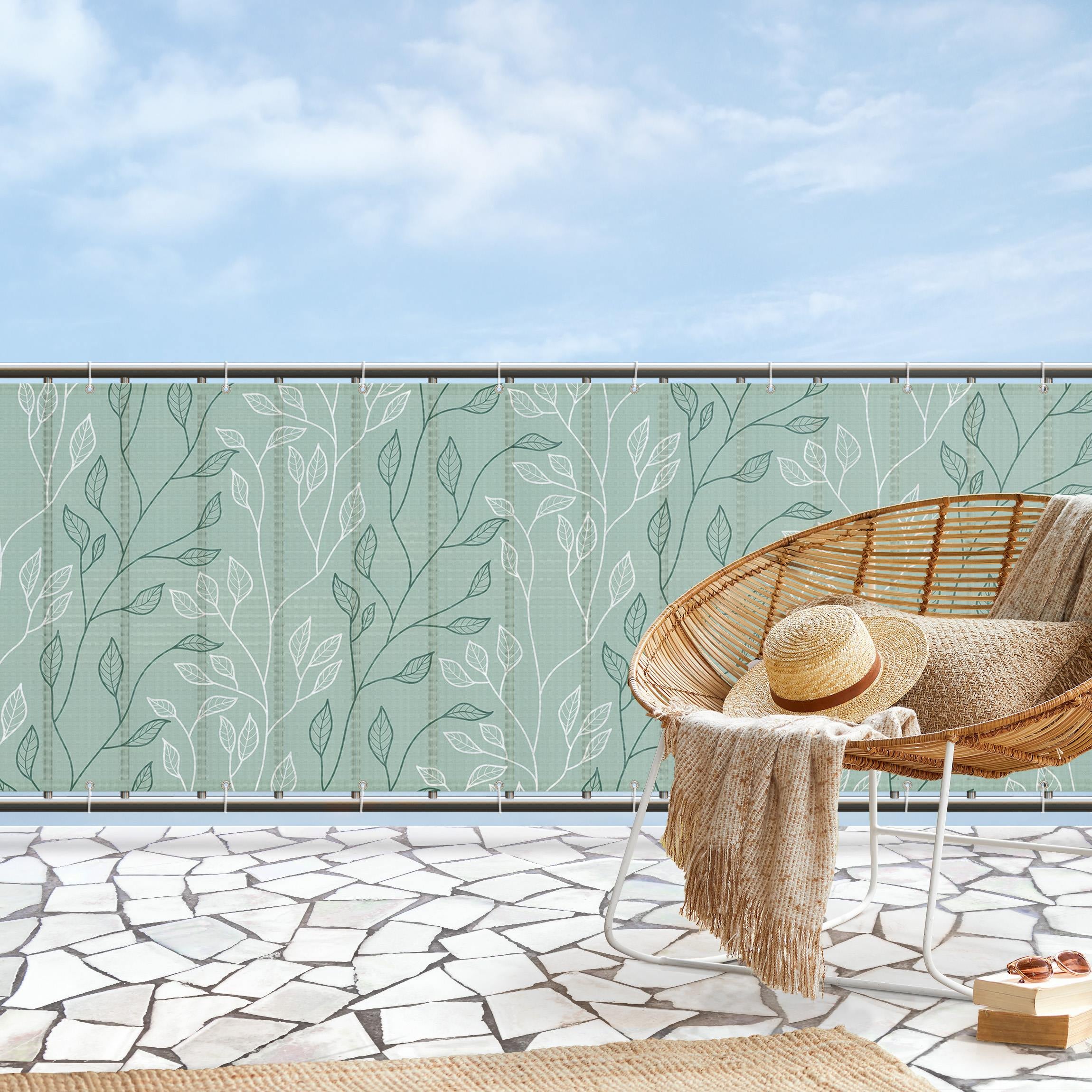 Brise vue brise vent balcon appartement jardin vert H.1 x L.6 M avec attaches résistant aux intempéries 270 g/m² mesh 1127 - 2