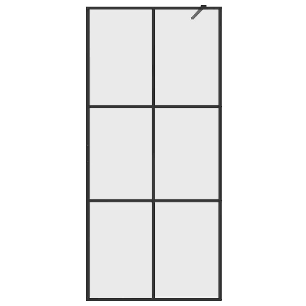 Mampara ducha accesible vidrio ESG transparente negro 90x195 cm vidaXL - 5