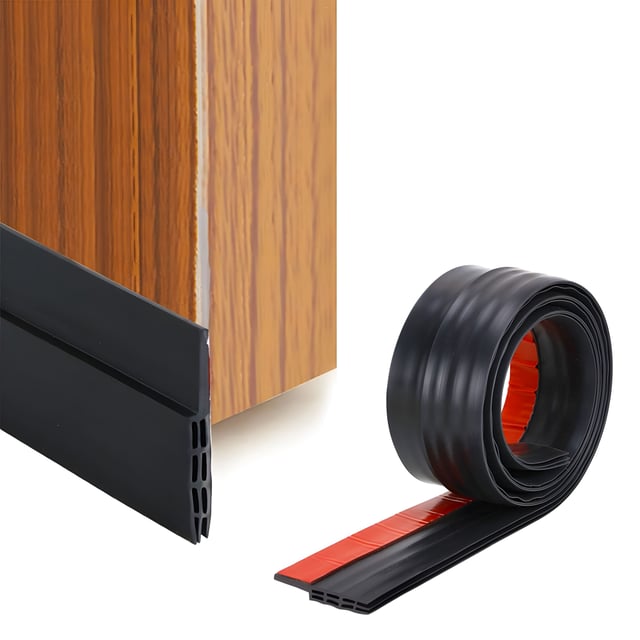 Joint de porte auto-adhésif - 1 m x 5 cm - Joint de porte réglable - Bande anti-Anti-moustiques - Pour l'insonorisation et l'étanchéité - Noir