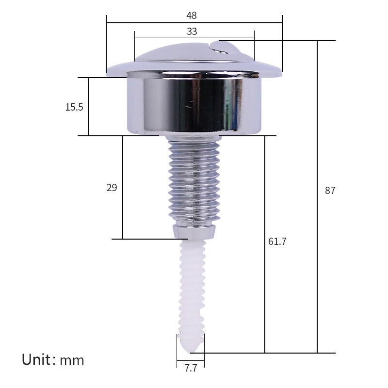 Interrupteur de chasse d'eau, bouton de chasse d'eau et bouton de vidange pour Siamp Optima 49, argent - 2
