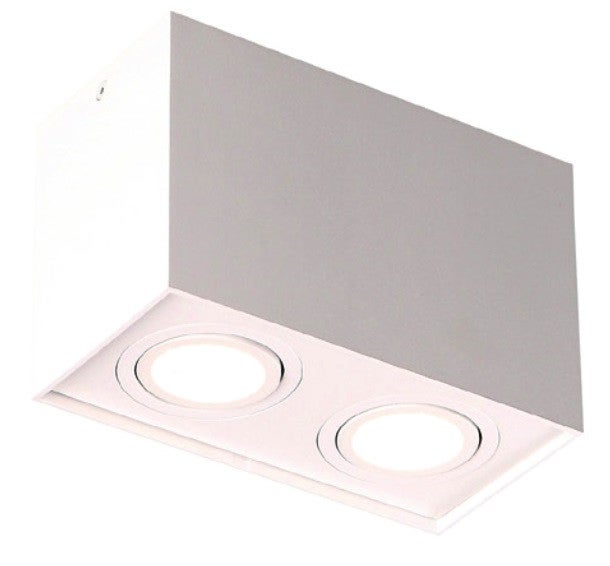 Reflektor sufitowy spot natynkowy Basic Square biały 2xGU10x50W wym: 12,5 x 19,5 x 9,5 cm metal Maxlight