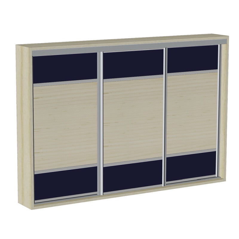Kit SLID'UP 280 aluminium anodisé argent pour 3 portes de placard coulissantes 18 mm - rail 3 m - 50 kg - 4