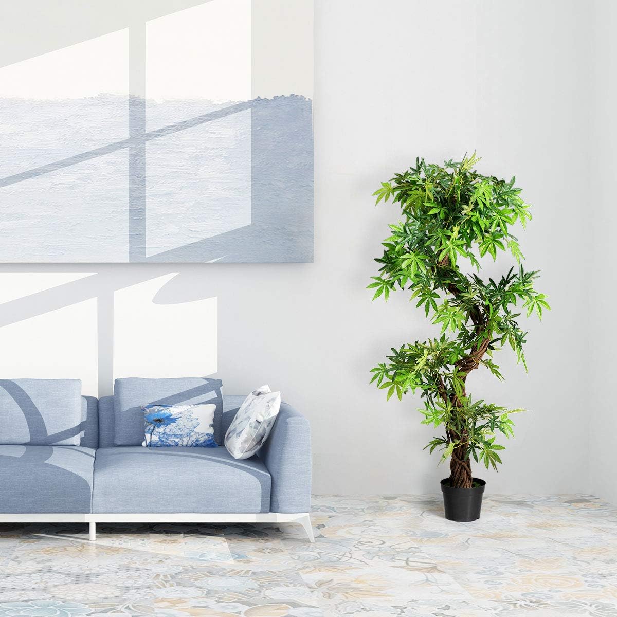 Arbre Artificiel Arbre Artificiel Salon Chambre Décoration En Pot Simulation Plante Ventilateur Tournesol Bonsaï Artificielle Fausse Plante Artificiel En Pot (Size : 170cm