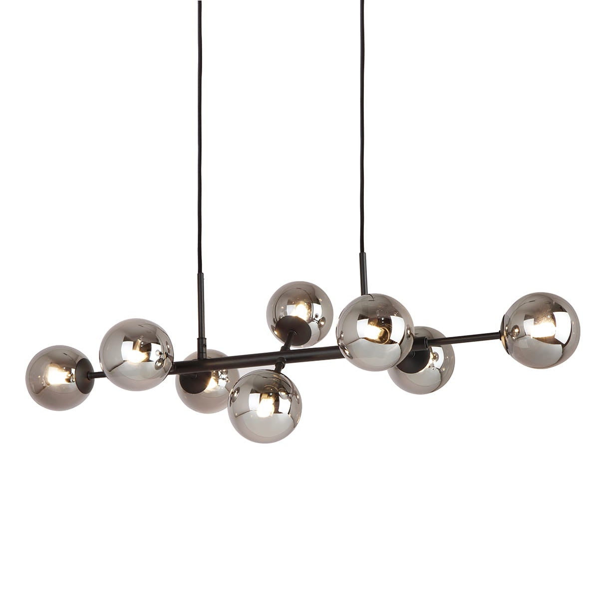 Lampa wisząca Erimida czarna-chromowana 8xG9x10W wym: 150 x 82 x 31,5 cm szkło Italux