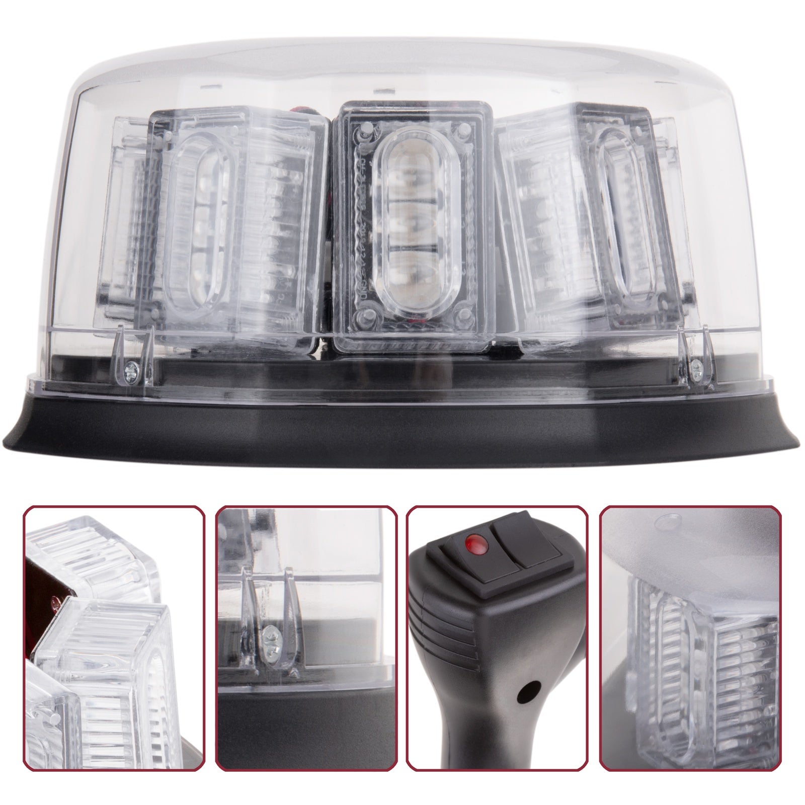 Luce LED rotante per accendisigari da auto colore rosso - 3