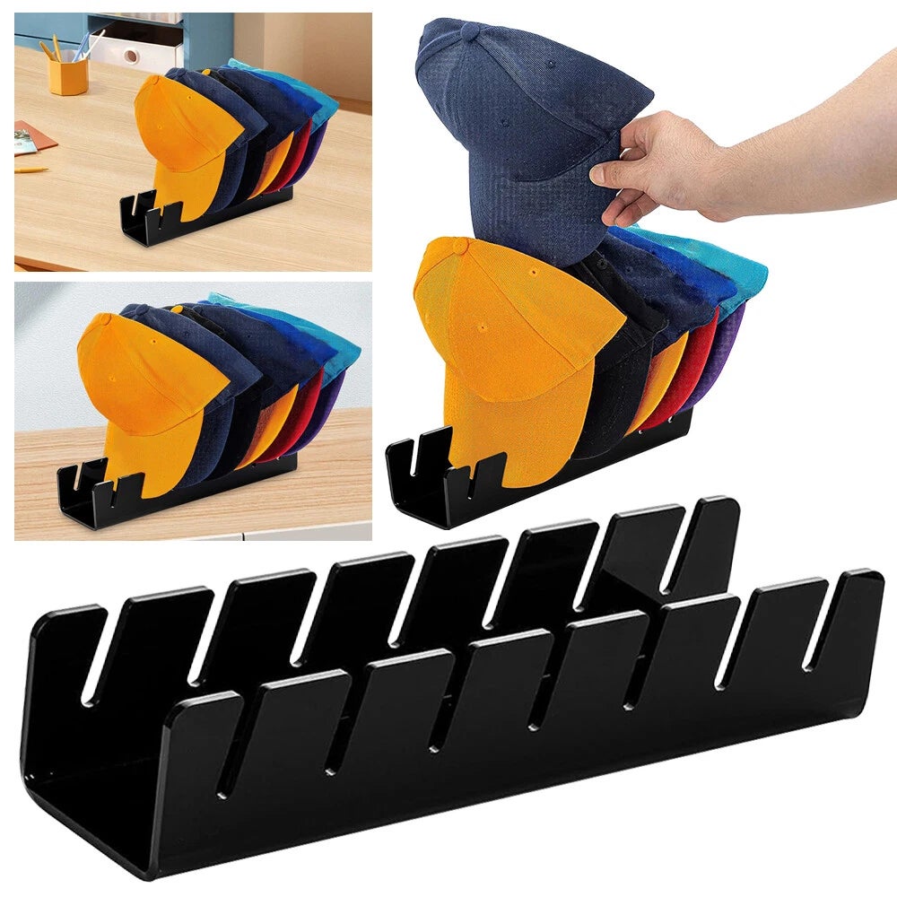 Conservazione Cappelli Porta Cappelli Da Baseball In Acrilico - Organizer Per 7 Cappelli, Da Tavolo, Antiscivolo Display Cappelli Collezione