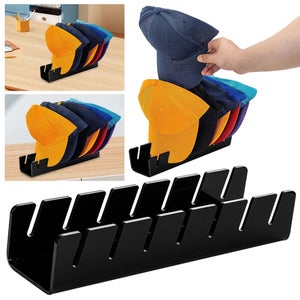 JupDec Vitrine pour Chapeaux, Boîte de Présentation en Acrylique Transparent pour Casquettes de Baseball, Vitrine Transparente avec Protection UV, Support en Bois Massif et Forme-Chapeau, Idéal pour