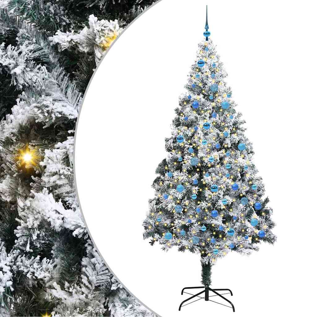 Sztuczna choinka z podstawą Zielony 240 cm PVC i Stal i Plastik