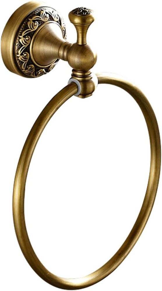 Porte-serviettes mural simple en laiton antique avec sculptures tressées pour salle de bain, style vintage pour serviettes, peignoirs, torchons de vaisselle, dans la salle de bain