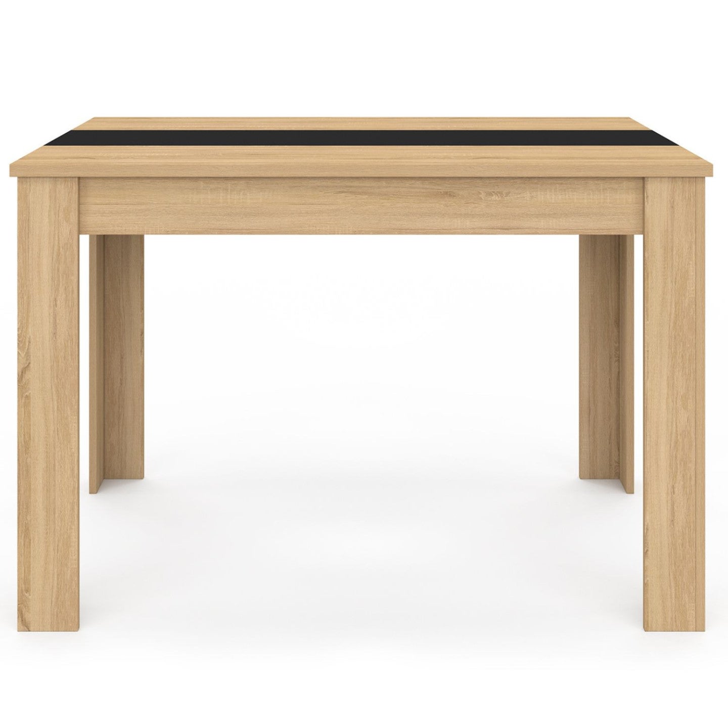 Table à manger rectangle ROZY 4 personnes façon hêtre et noire 110 cm - 3