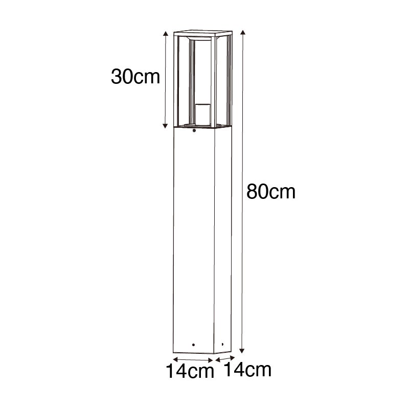 Lampada da terra per esterni industriale marrone ruggine 80 cm IP44 - Charlois - 4