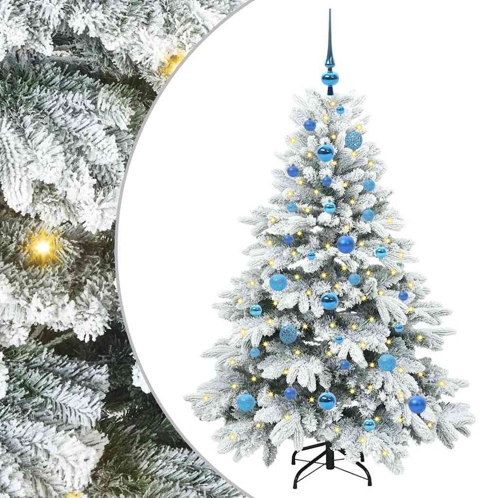 Sztuczna choinka z 150 diodami LED Zielony 150 cm PE i PVC