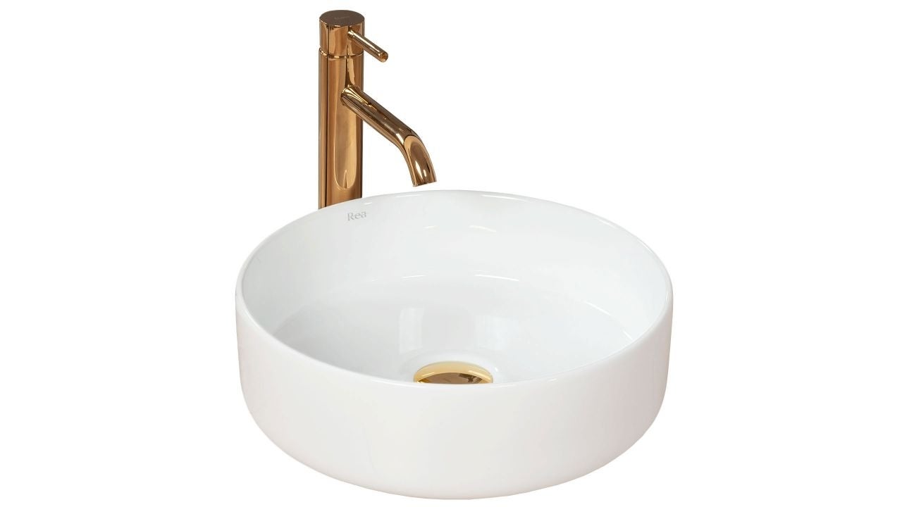 LAVATÓRIO DE APOIO REA SAMI WHITE 36X36X11,5CM - 4