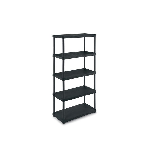 Estante con 5 estantes de polipropileno negro Carga 150kg Fácil montaje Interior/Exterior L61xP31xH172 cm ITOOLS
