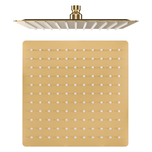 KINLIV Soffione doccia rotondo a pioggia da 40,6 cm, in acciaio inox 304, interamente in metallo, con 230 ugelli in silicone