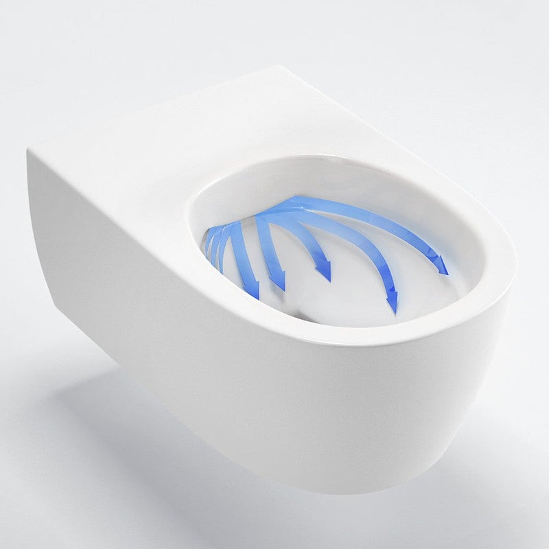 Cuvette Wc Suspendu Sans Bride Mezzo - 49 X 36 Cm - Abattant Declipsable Thermodur Avec Freins De Chute - 4