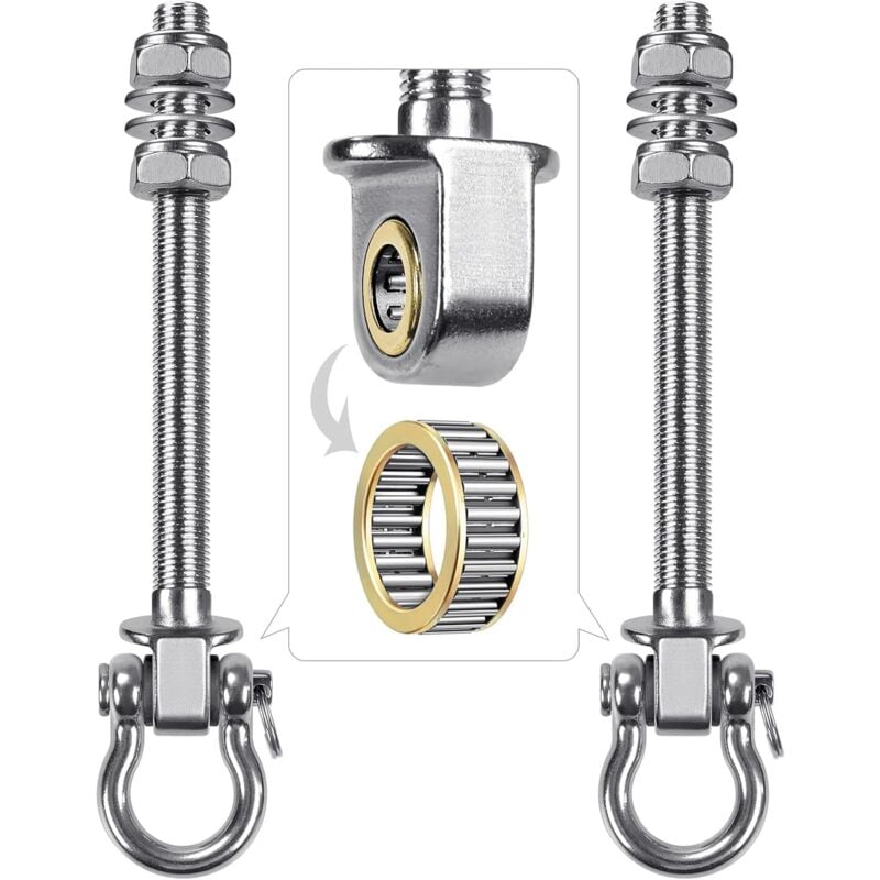 Lot De 10 Crochets Pivotants En Acier Inoxydable 90mm - Rotation 360° Pour Suspendre Plantes, Carillons...