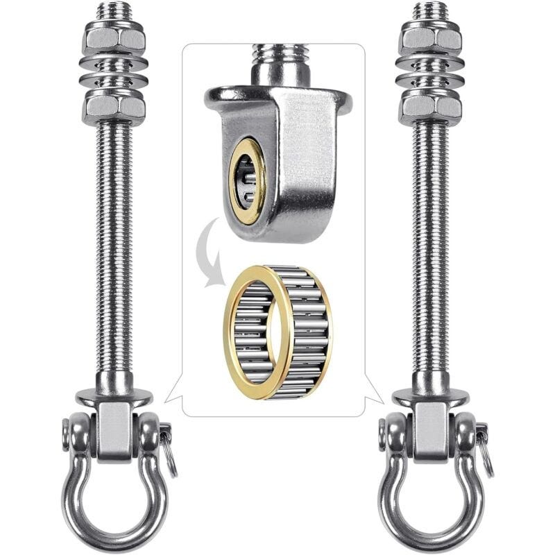 Aivoof, ganci per amaca, confezione da 2 pezzi, in acciaio inox Aivoof, ganci per amaca, confezione da 2 pezzi, in acciaio inox
